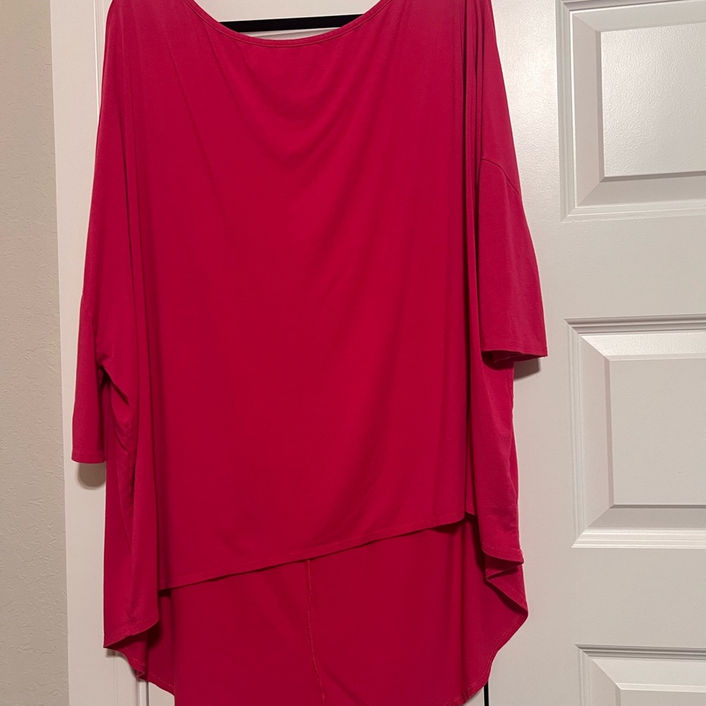 Isaac Liev Bold Pink Hi-Lo Top